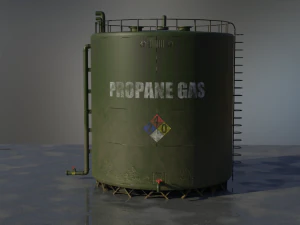 industrial large propane gas storage tank 3D Model