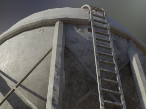 industrial liquid hydrogen spherical storage tank 3D Model
