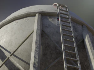 industrial liquid hydrogen spherical storage tank 3D Model