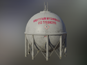 industrial liquid hydrogen spherical storage tank 3D Model