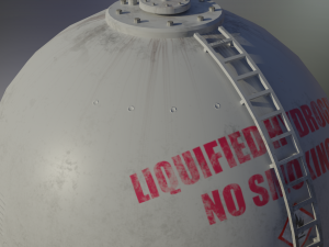 industrial liquid hydrogen spherical storage tank 3D Model