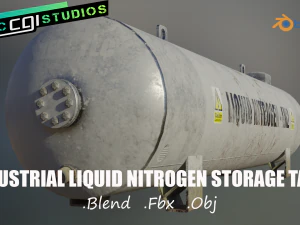 tanque de almacenamiento de nitr&oacute;geno l&iacute;quido industrial Modelo 3D