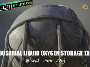 industrial liquid oxygen spherical storage tank 3Dモデル
