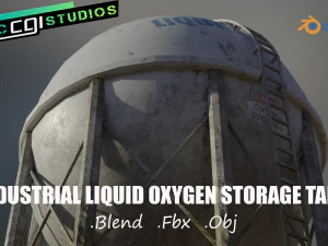 tanque de armazenamento esf&eacute;rico de oxig&ecirc;nio l&iacute;quido industrial Modelo 3D