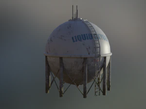 industrial liquid oxygen spherical storage tank 3D Model