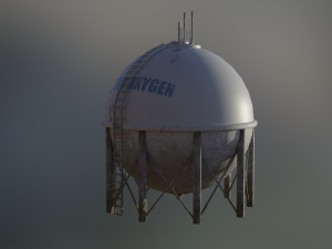 industrial liquid oxygen spherical storage tank Modelo 3D