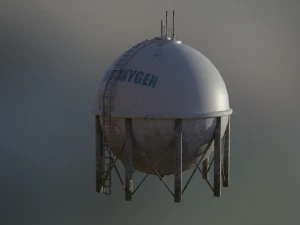 industrial liquid oxygen spherical storage tank 3D Model