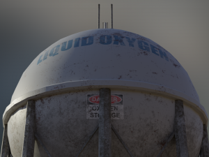 industrial liquid oxygen spherical storage tank Modelo 3D