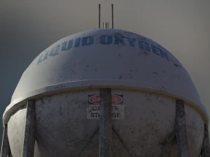 industrial liquid oxygen spherical storage tank 3D Model