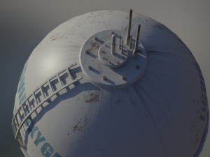 industrial liquid oxygen spherical storage tank Modelo 3D