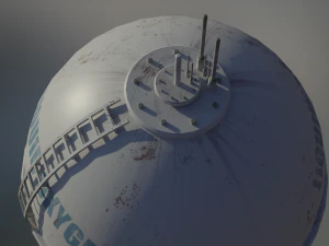 industrial liquid oxygen spherical storage tank 3D Model