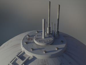 industrial liquid oxygen spherical storage tank Modelo 3D