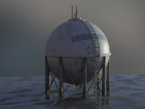industrial liquid oxygen spherical storage tank Modelo 3D