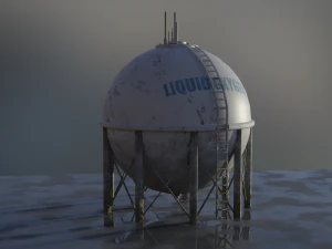 industrial liquid oxygen spherical storage tank 3D Model
