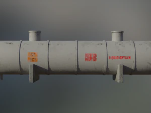 industrial liquid oxygen storage tank 3D Model