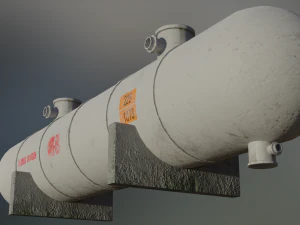 industrial liquid oxygen storage tank 3D Model