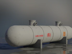industrial liquid oxygen storage tank 3D Model