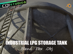 industrial lpg spherical storage tank 3D Model