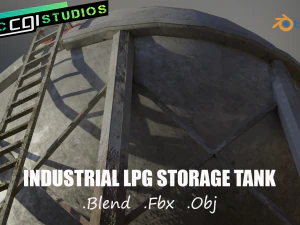 tanque de armazenamento esf&eacute;rico industrial de GLP Modelo 3D