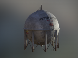 industrial lpg spherical storage tank Modelo 3D