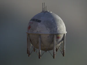industrial lpg spherical storage tank 3D Model