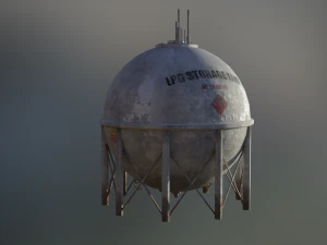 industrial lpg spherical storage tank 3D Model