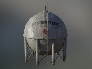 industrial lpg spherical storage tank Modelo 3D