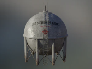 industrial lpg spherical storage tank 3D Model