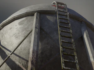 industrial lpg spherical storage tank 3D Model