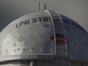 industrial lpg spherical storage tank 3D Model