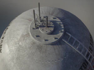 industrial lpg spherical storage tank 3D Model