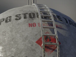 industrial lpg spherical storage tank 3D Model