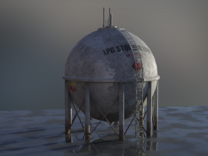 industrial lpg spherical storage tank Modelo 3D