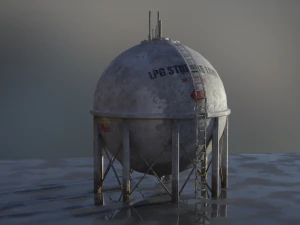 industrial lpg spherical storage tank 3D Model