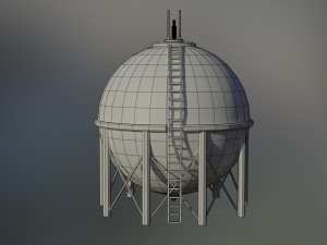 industrial lpg spherical storage tank Modelo 3D