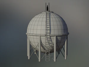 industrial lpg spherical storage tank 3D Model