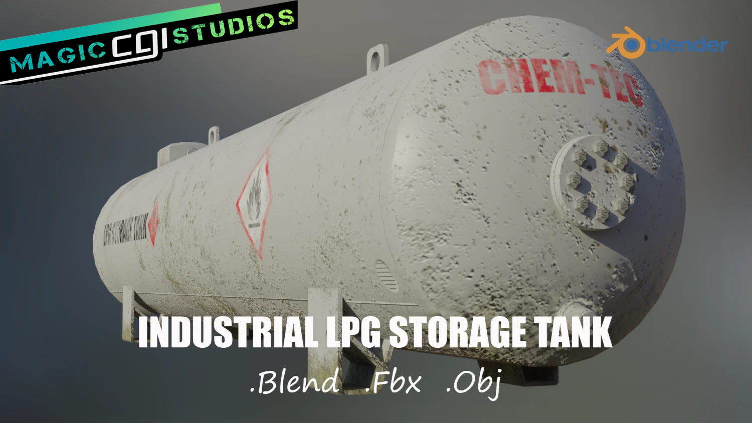 industrial lpg storage tank 3D Model .c4d .max .obj .3ds .fbx .stl .blend 