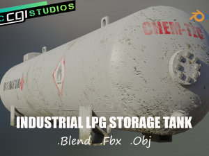 industrial lpg storage tank 3D Model