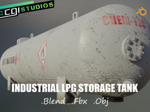 tanque de almacenamiento de glp industrial Modelo 3D