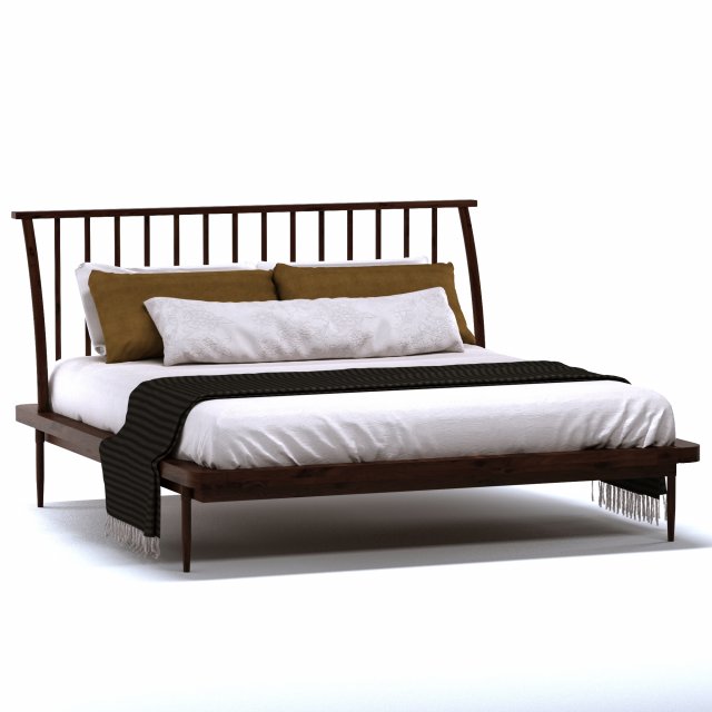 bed chic mid bed 3D 모델 .c4d .max .obj .3ds .fbx .stl .blend 