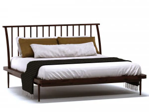 eleganckie łóżko średnie Model 3D