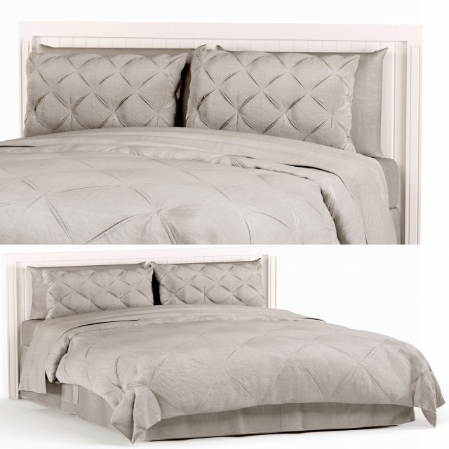 bed pintuck bedding 3D 모델 .c4d .max .obj .3ds .fbx .stl .blend 