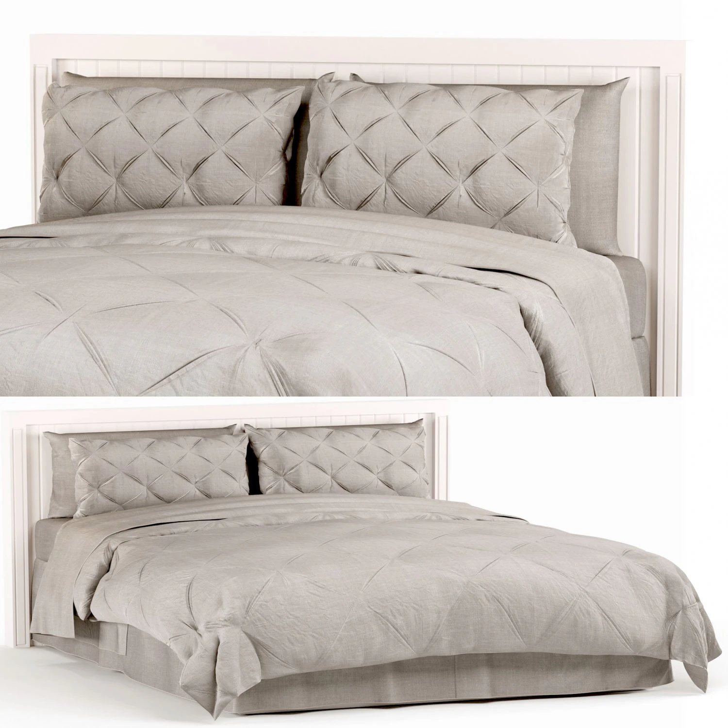 bed pintuck bedding 3D Model .c4d .max .obj .3ds .fbx .stl .blend 