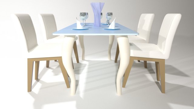 ready set table chair product by nx 3d max 2017 v ray render low-poly 3D Model .c4d .max .obj .3ds .fbx .stl .blend 