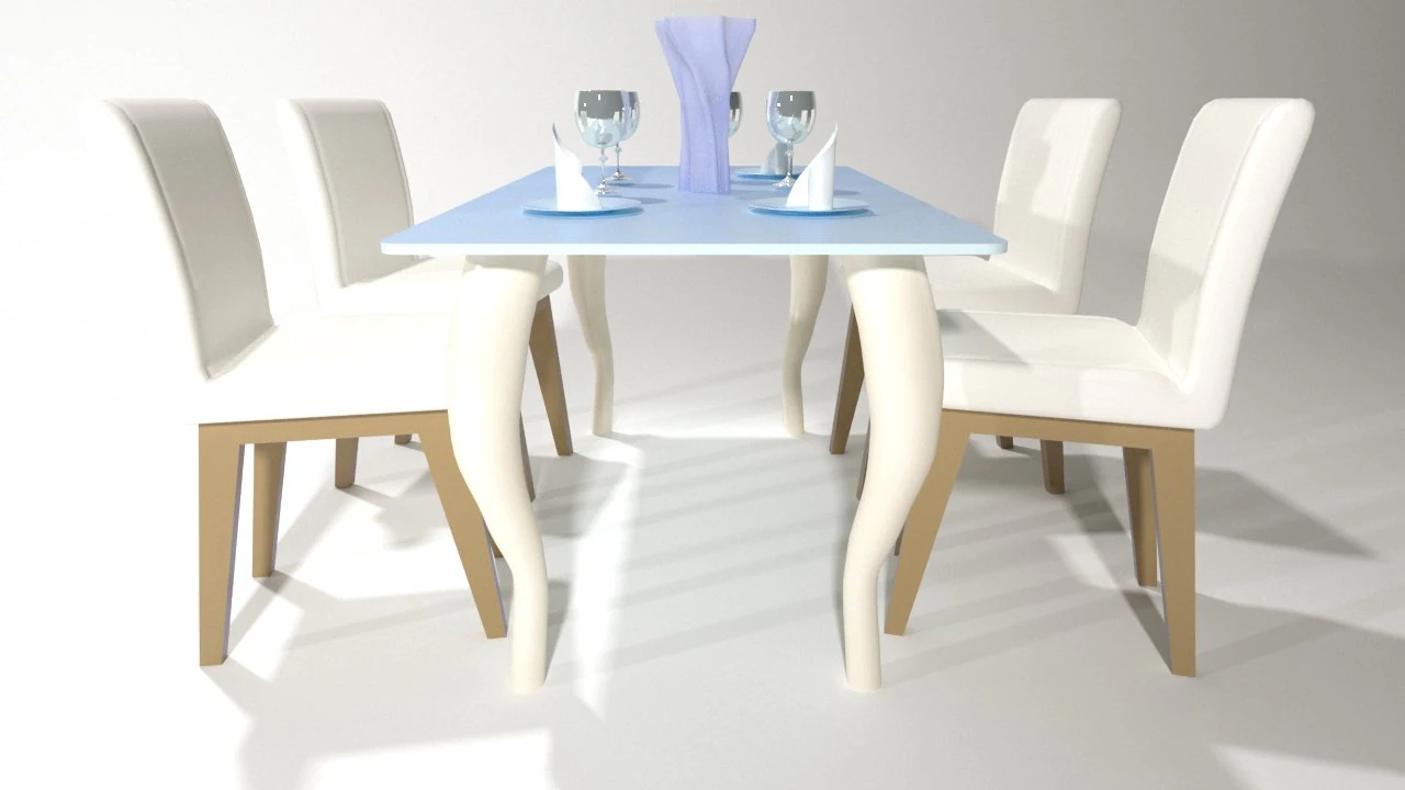 ready set table chair product by nx 3d max 2017 v ray render low-poly 3D Model .c4d .max .obj .3ds .fbx .stl .blend