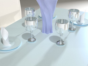 ready set table chair product by nx 3d max 2017 v ray render low-poly 3D Model