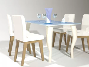ready set table chair product by nx 3d max 2017 v ray render low-poly 3D Model