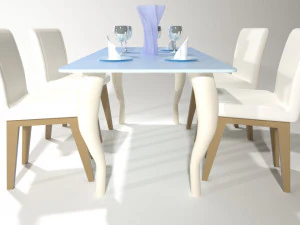 ready set table chair product by nx 3d max 2017 v ray render low-poly 3D Model