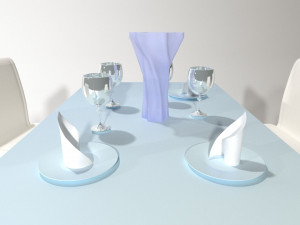 ready set table chair product by nx 3d max 2017 v ray render low-poly 3D Model