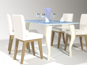 ready set table chair product by nx 3d max 2017 v ray render low-poly 3D Model